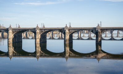 Bridges cross the Susquehanna River, Harrisburg, Pennsylvania 