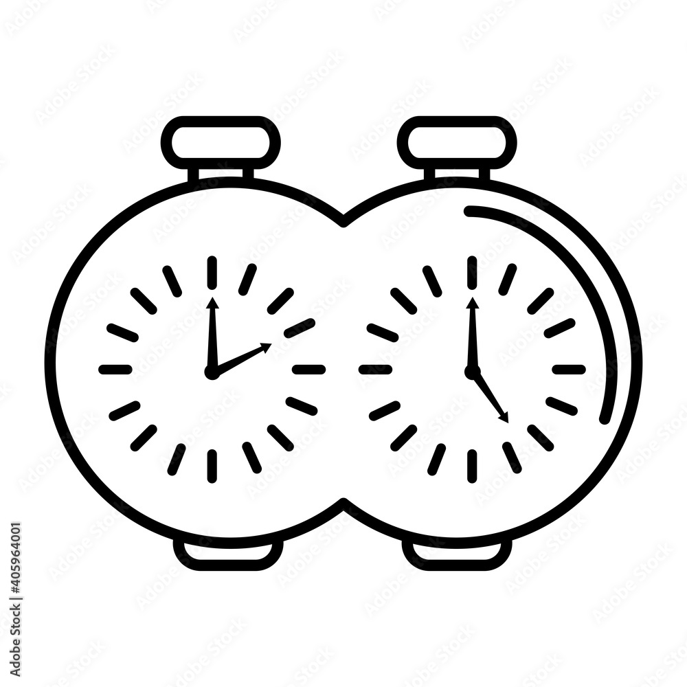 Poster circular chess clock device line style icon vector illustration design