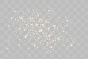 White sparks glitter special light effect. Vector sparkles on transparent background. Christmas abstract pattern. Sparkling magic dust particles