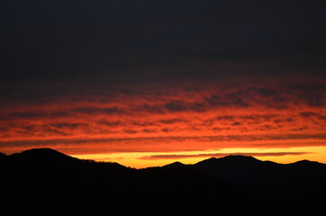 Sunset in the mountains