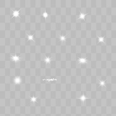 Glowing White Light effect. Vector illustration