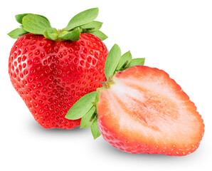 Red Strawberry isolated on white background, Fresh Amaoh Strawberry isolated on white (With clipping path)