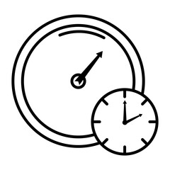 time clock analog with gauge style line icon vector illustration design