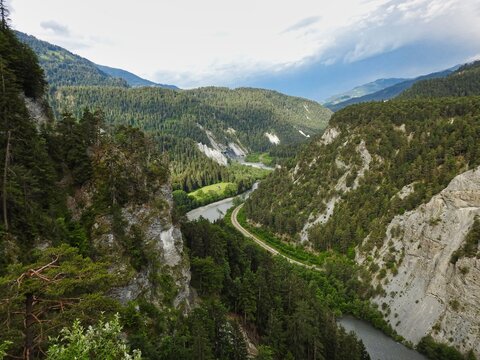 The Ruinaulta Or Rhine Gorge Is A 14 Km Long Gorge Of The Vorderrhein