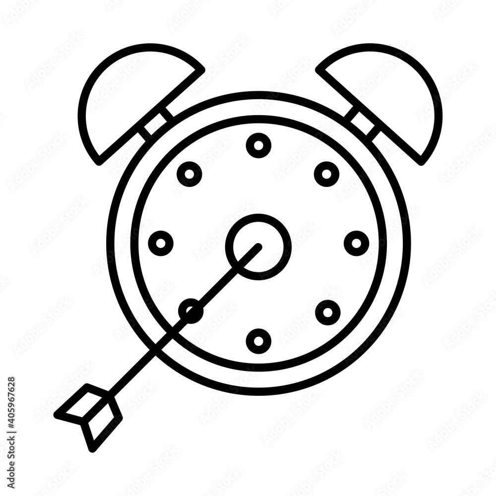 Poster time clock alarm with arrow line style icon vector illustration design