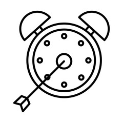 time clock alarm with arrow line style icon vector illustration design