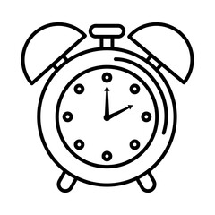 alarm clock watch line style icon vector illustration design