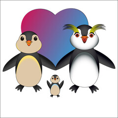 Fototapeta premium the penguin family