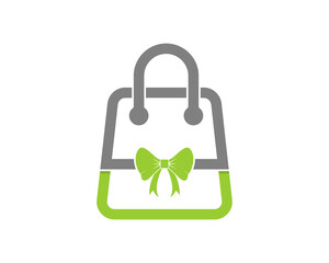 Shopping bag with gift wrapper logo