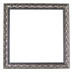 Elegant isolated silver frame on white background