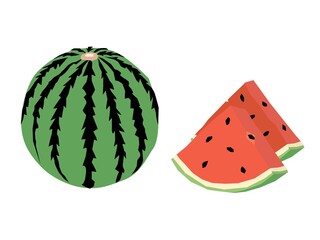 赤いスイカのイラスト