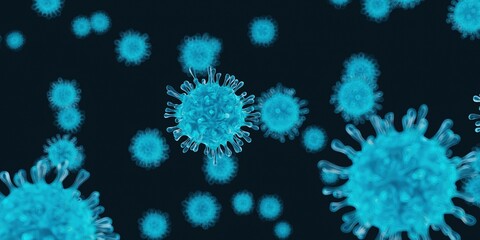 Covid-19 coronavirus cell virus under microscope  