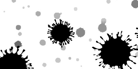 Covid-19 coronavirus cell virus under microscope  black and white 