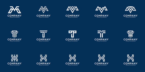 Set creative collection letter monogram logo design template