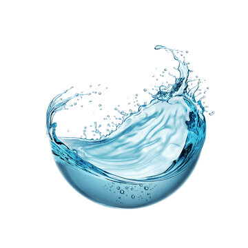 water liquid splash in sphere shape isolated on white background