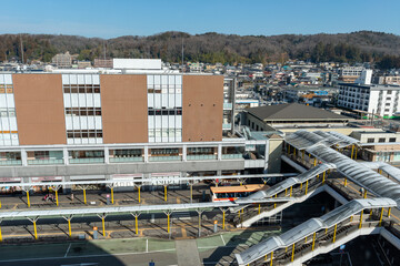 View of south exit of JR Sanda station in Hyogo prefecture, Japan