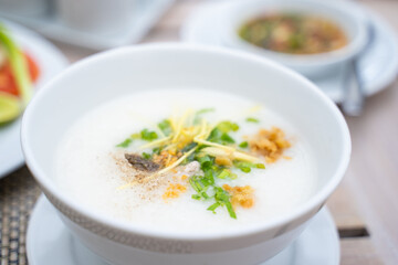 hot pork porridge for breakfast