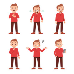 cute teen gesture many expression set bundle