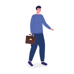elegant man worker with portfolio avatar character vector illustration design