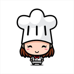 Design cute girl character as a chef