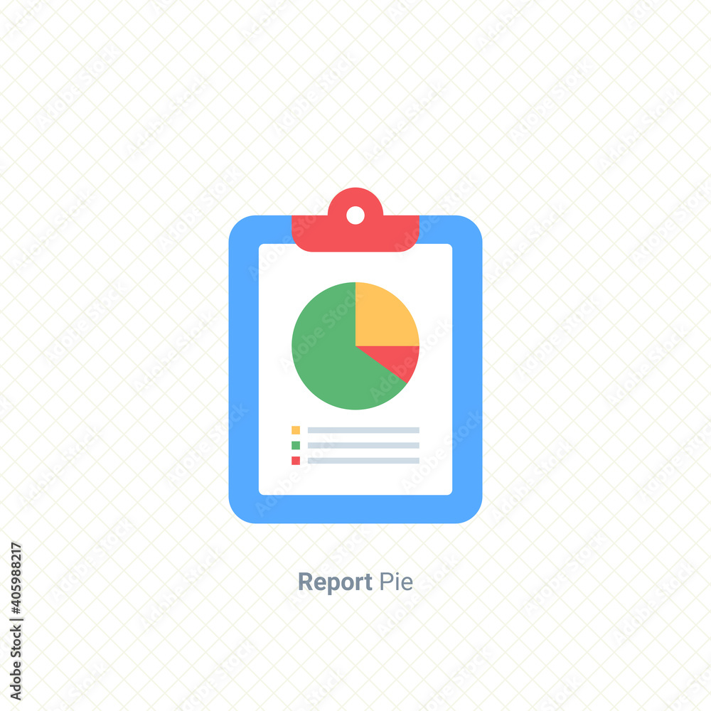Poster clipboard report pie chart diagram icon single graphic design element vector illustration for busine