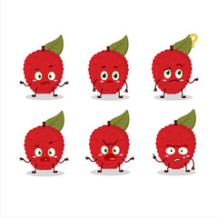 Cartoon character of lychee with what expression