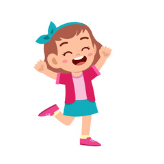 cute kid teen girl show facial expression