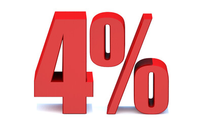  4 Percent off 3d Sign on White Background, Special Offer 4% Discount Tag, Sale Up to 4 Percent Off,big offer, Sale, Special Offer Label, Sticker, Tag, Banner, Advertising, offer Icon