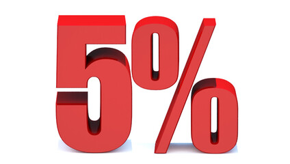  5 Percent off 3d Sign on White Background, Special Offer 5% Discount Tag, Sale Up to 5 Percent Off,big offer, Sale, Special Offer Label, Sticker, Tag, Banner, Advertising, offer Icon