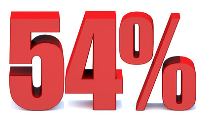  54 Percent off 3d Sign on White Background, Special Offer 54% Discount Tag, Sale Up to 54 Percent Off,big offer, Sale, Special Offer Label, Sticker, Tag, Banner, Advertising, offer Icon