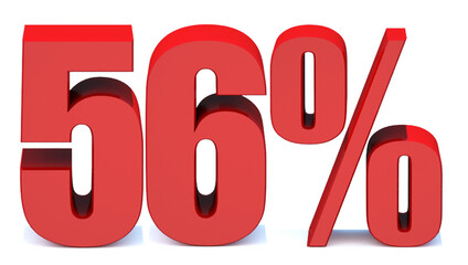  56 Percent off 3d Sign on White Background, Special Offer 56% Discount Tag, Sale Up to 56 Percent Off,big offer, Sale, Special Offer Label, Sticker, Tag, Banner, Advertising, offer Icon