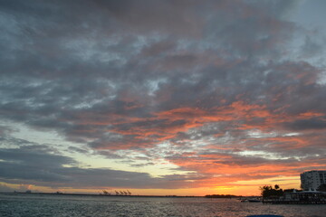 sunset sky on the Dominican Republic beach 