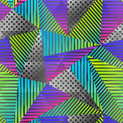 Colored triangle seamless pattern.