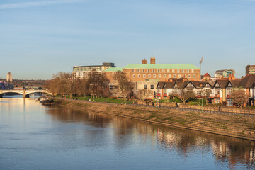 Nottingham, England - January 20, 2021: Trent Bridge is one of the main routes connecting inner and...