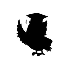 cute owl silhouette vector illustration