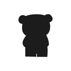 cute panda silhouette vector illustration