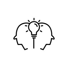 Head line icon with light bulb. Concept of new idea. Idea generation process. simple design editable. Design template vector