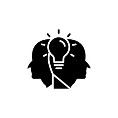Head icon with light bulb. Concept of new idea. Idea generation process. simple design editable. Design template vector