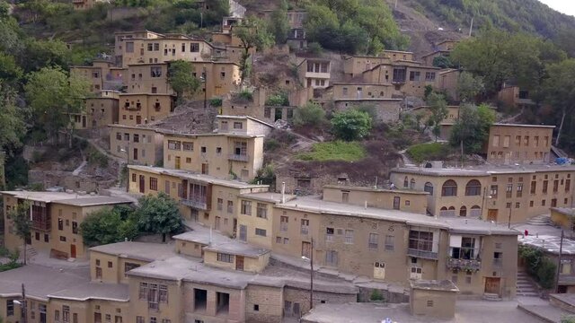 aerial, architecture, asia, beautiful village, bird's eye view, blue, buy local, carved, cave, cloud, drone, east azerbaijan province, footage, gilan province, green, homes, honey, iran, lake, landsca
