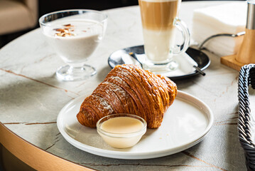 tasty breakfast in the cafe