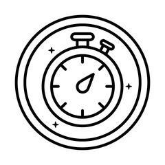 chronometer timer sticker line style icon vector illustration design