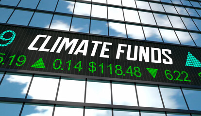 Climate Funds Responsible Investing Stock Market Environmental Activism 3d Illustration