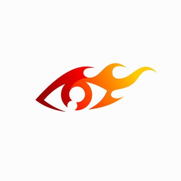 eyes vector with fire concept