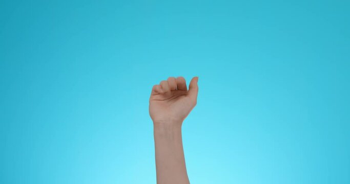 Man waving his hand goodbye. Close-up.