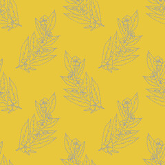 flowering twigs of cherry, apricot, fruit trees. spring seamless pattern. wallpaper, textile, wrapping paper, background. sketch hand drawn doodle style. vector minimalism. bloom, flowers.