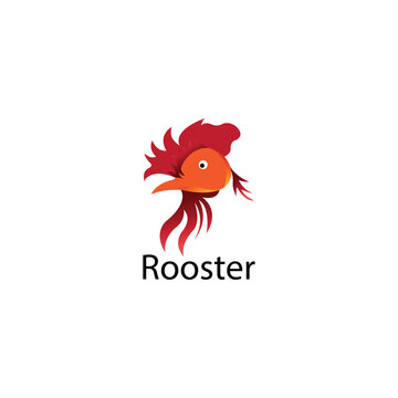 rooster logo illustration head design template vector