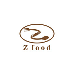 Letter Z logo, restaurant, cutlery design, vector illustration