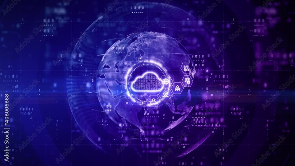 Poster digital cloud computing, cyber security, digital data network protection, future technology global n