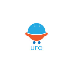 ufo planet logo color illustration web design. vector