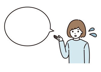 案内 女性 困る 吹き出し